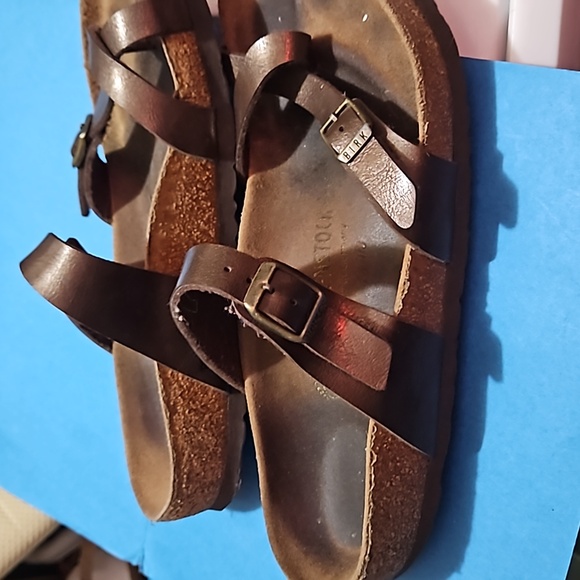 Birkenstock Women Mayari Cross Strap Loop Toe Sandals Flats shoes sz 39/8 - Picture 3 of 8